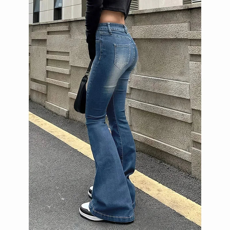 Girls High Waist Flared Jeans