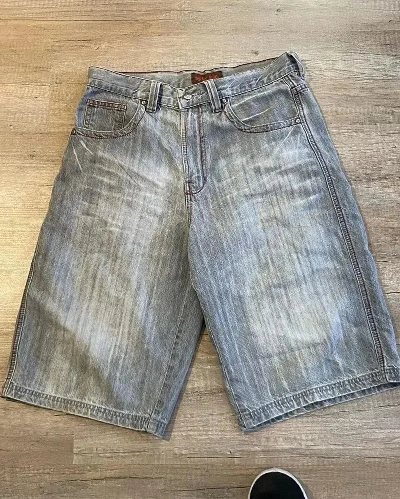 Retro Embroidery Loose Shorts Male