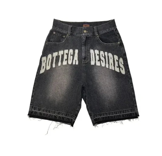 Retro Embroidery Loose Shorts Male