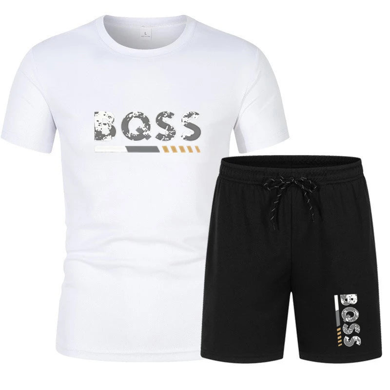 Men's summer sports short sleeve set, two-piece set