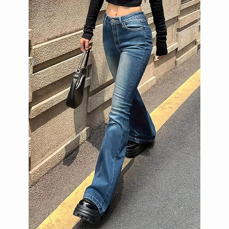 Girls High Waist Flared Jeans