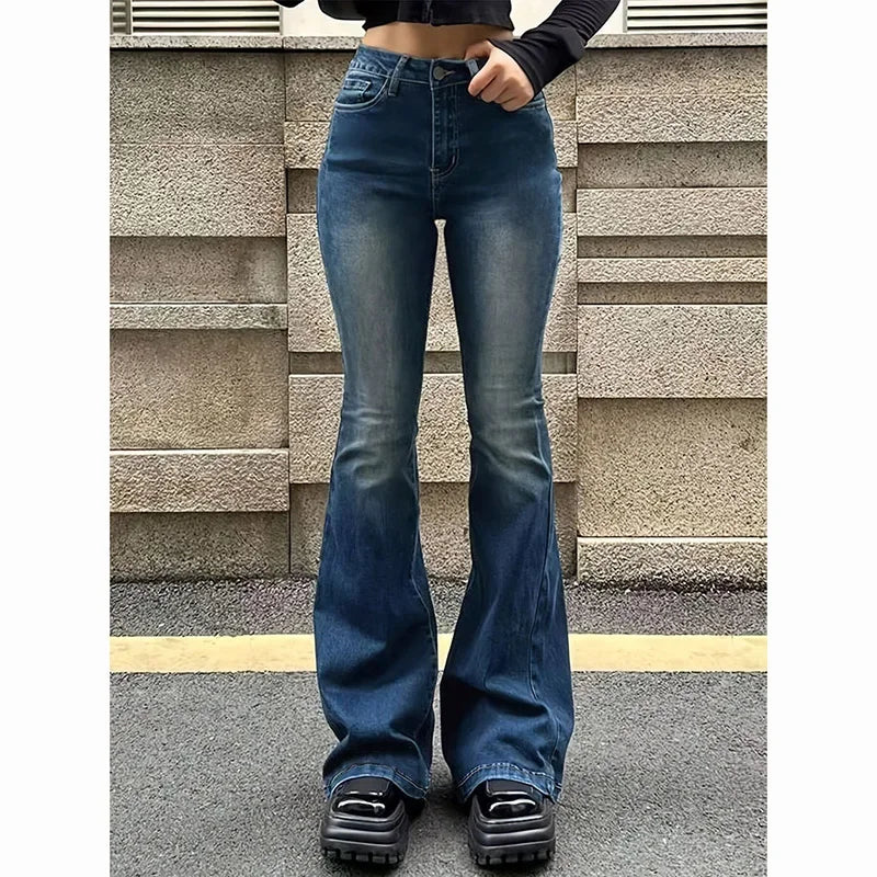 Girls High Waist Flared Jeans