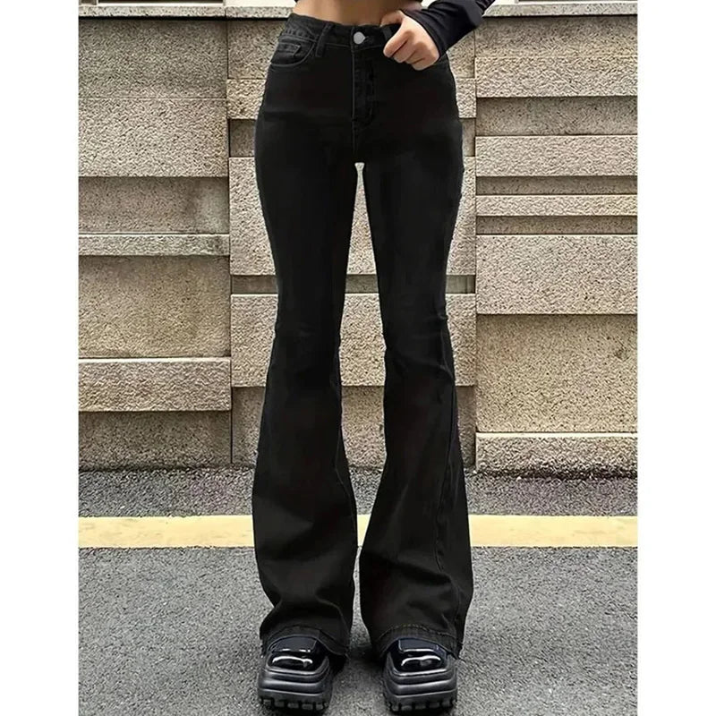 Girls High Waist Flared Jeans