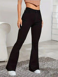 Women Flare Stretch Moustache Jeans Fashion Skinny