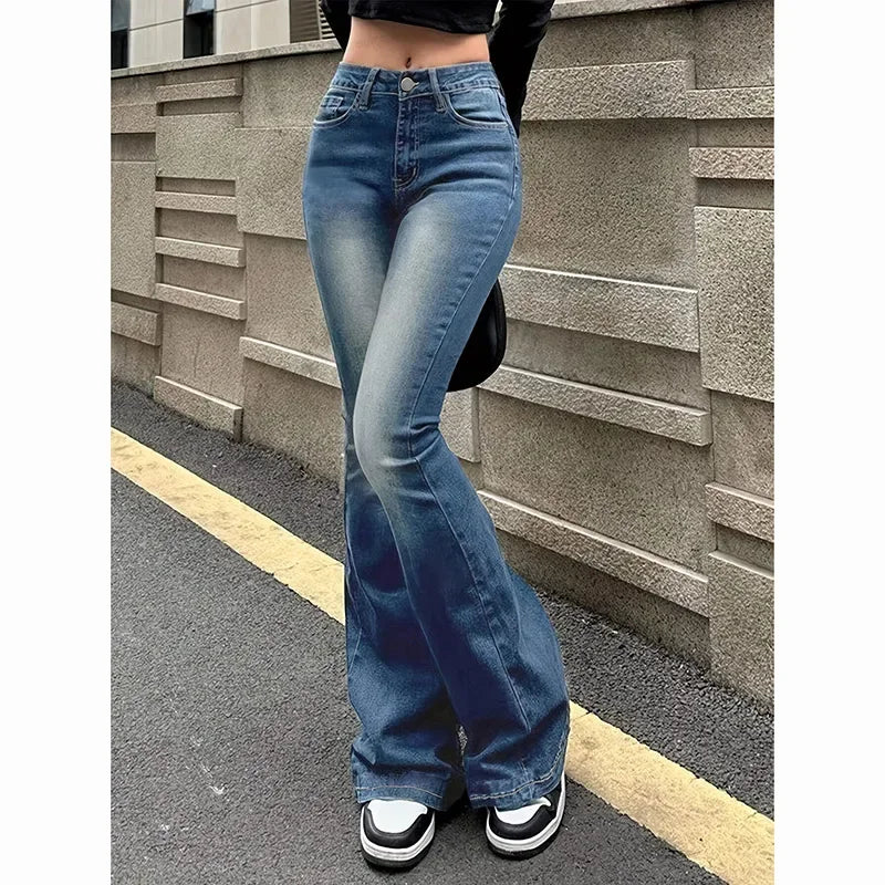 Girls High Waist Flared Jeans