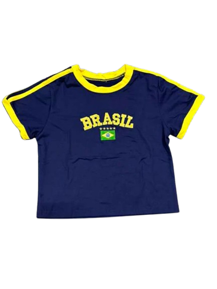 Brazilian Top Summer Short Sleeve O-Neck T-shirt