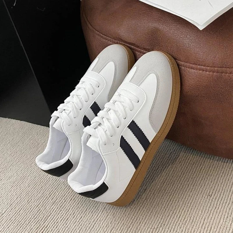 Women Sneakers Flats Ladies Fashion Lace-up Vulcanized Shoes