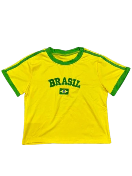 Brazilian Top Summer Short Sleeve O-Neck T-shirt