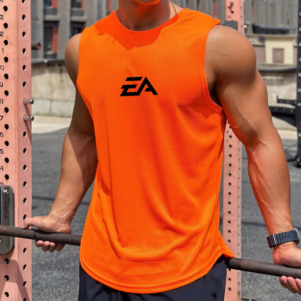 Summer Men's Shirt Sports Fitness Running Shirt