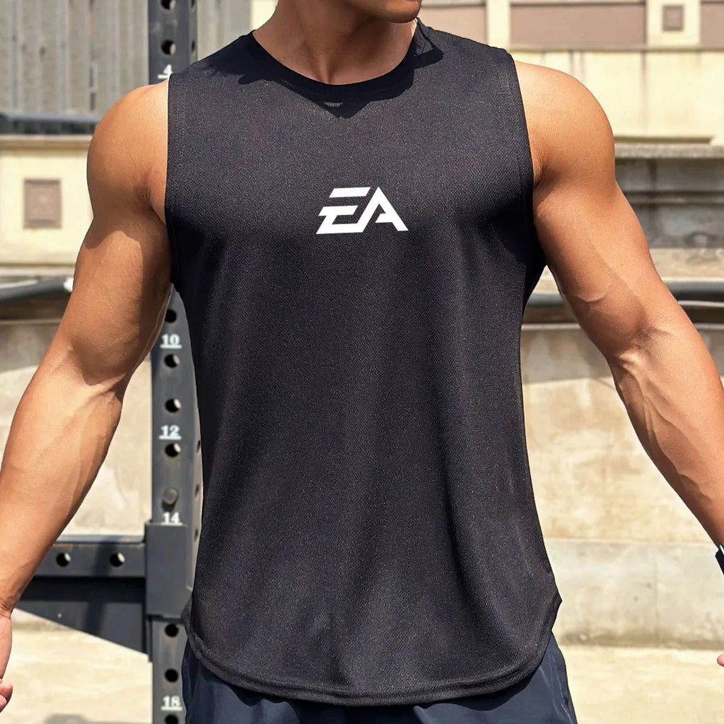 Summer Men's Shirt Sports Fitness Running Shirt