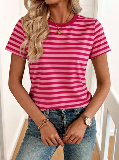 Women's Striped T-Shirt Pink
