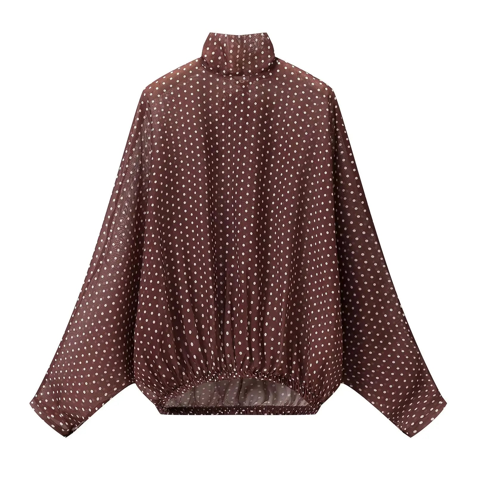 Vintage Women Sets Chiffon Bow Tie Loose Blouses Loose