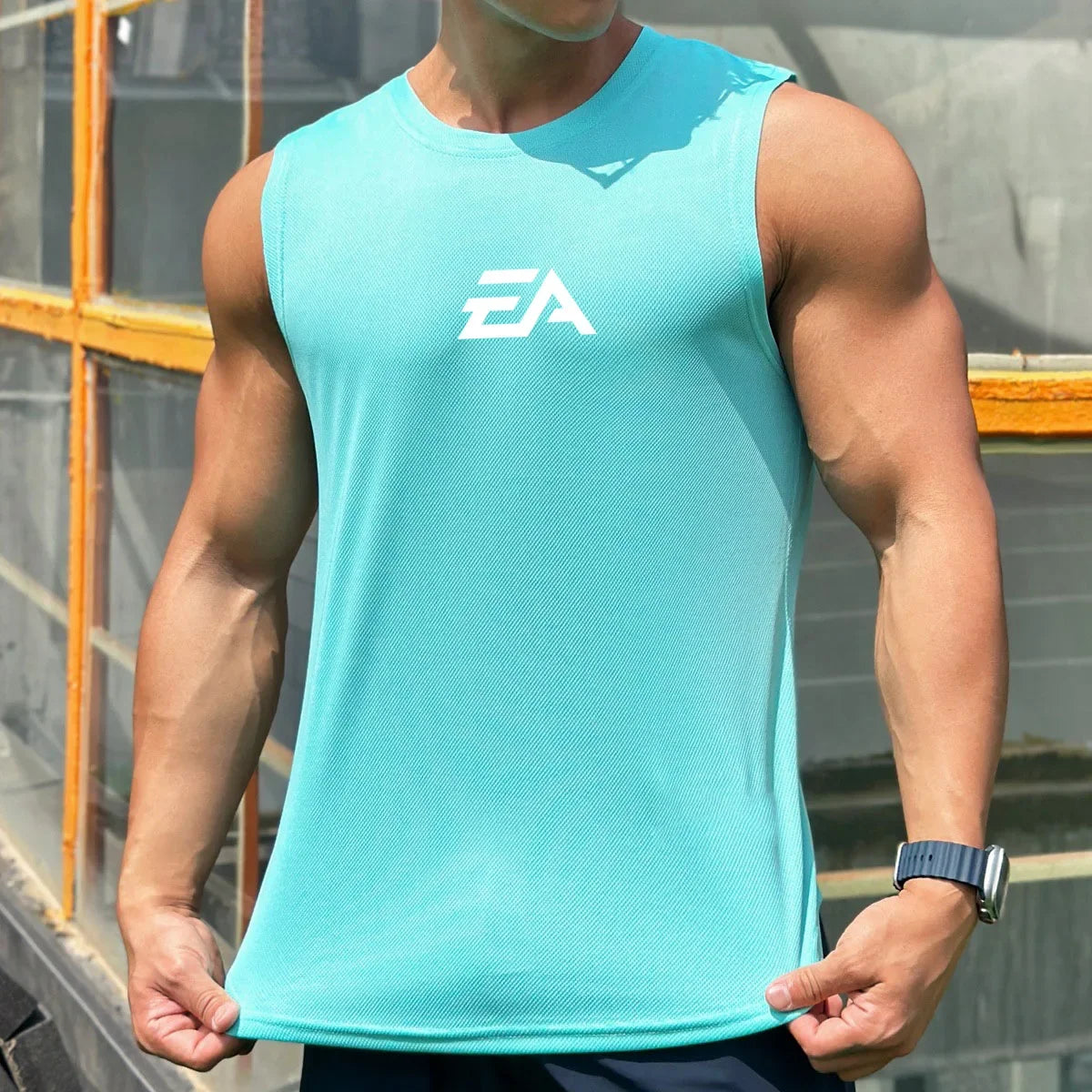 Summer Men's Shirt Sports Fitness Running Shirt
