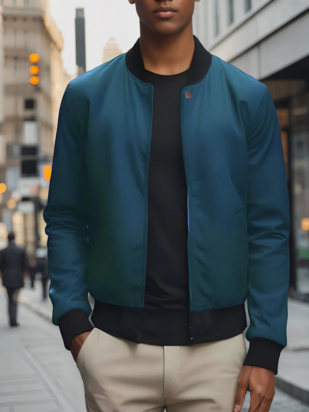 Short Loose Solid Color Jacket Men's Business