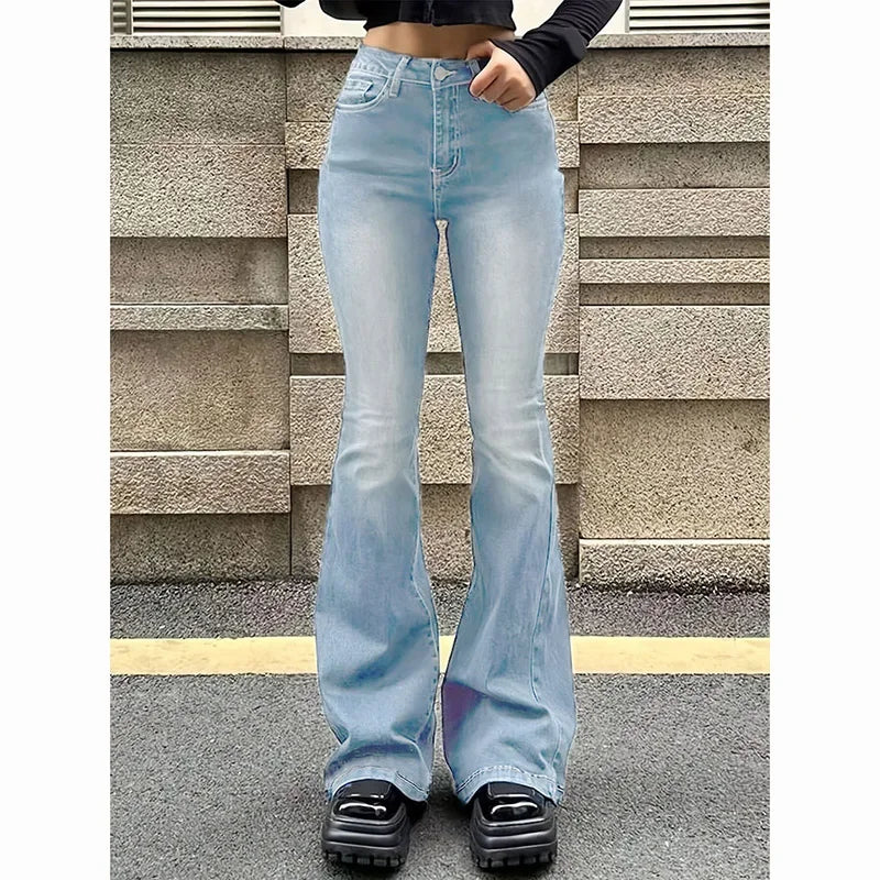 Girls High Waist Flared Jeans